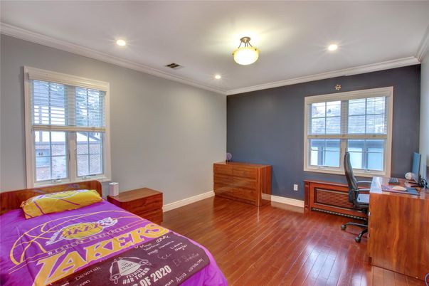 Bedroom, Home Office, Interior, Recessed Lighting, Wood Texture Flooring