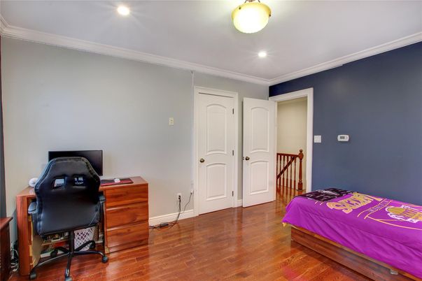 Bedroom, Home Office, Interior, Recessed Lighting, Wood Texture Flooring