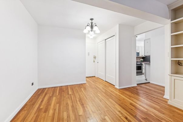 Chandelier, Empty room, Interior, Kitchen, Stainless Steel Appliances, Wood Texture Flooring