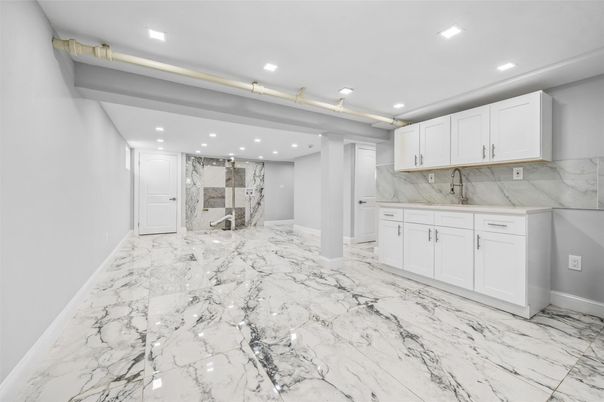 Interior, Kitchen, Marble, Marble Walls, Recessed Lighting