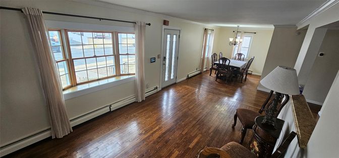 Chandelier, Dining room, Interior, Wood Texture Flooring