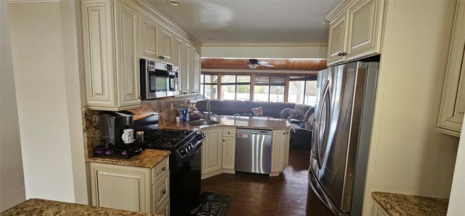 Interior, Kitchen, Wood Texture Flooring