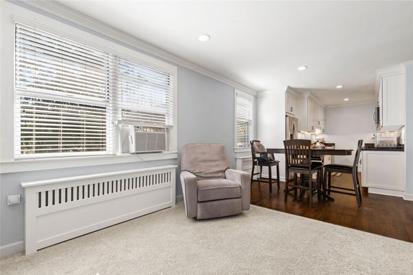 Dining room, Interior, Kitchen, Recessed Lighting, Wood Texture Flooring