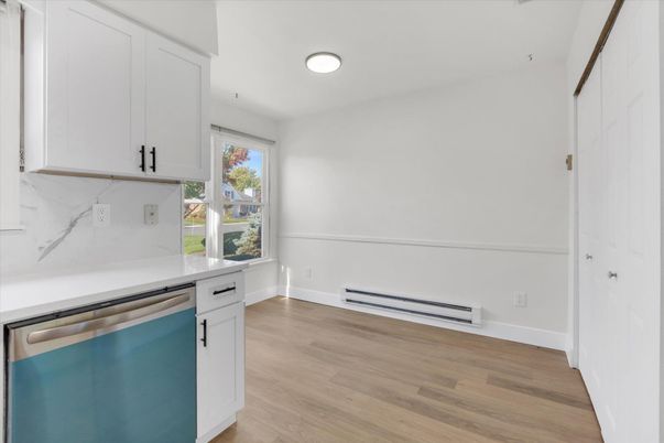 Interior, Kitchen, Marble Walls, Wood Texture Flooring