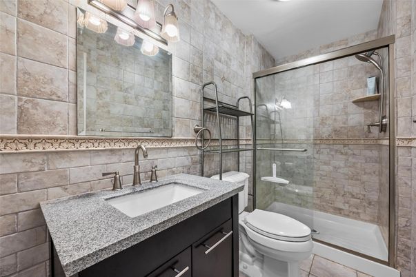 Bathroom, Glass Shower, Interior, Stone Walls