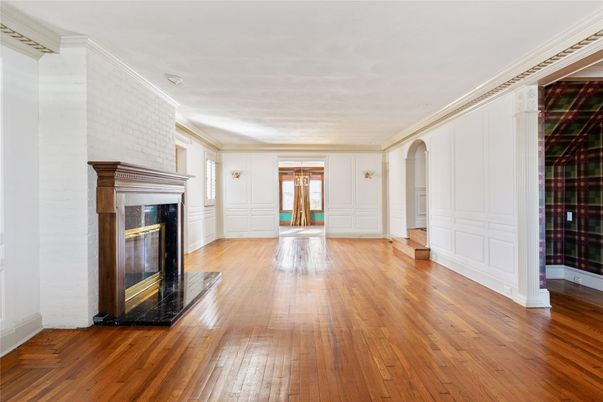 Empty room, Fireplace, Interior, Wood Texture Flooring