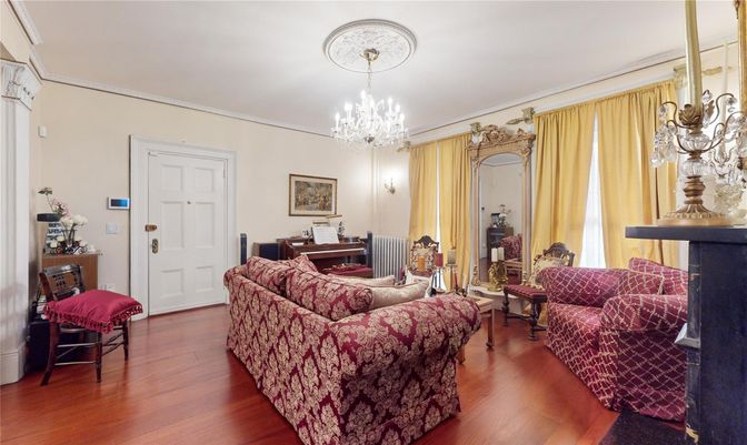 Chandelier, Interior, Living room, Wood Texture Flooring