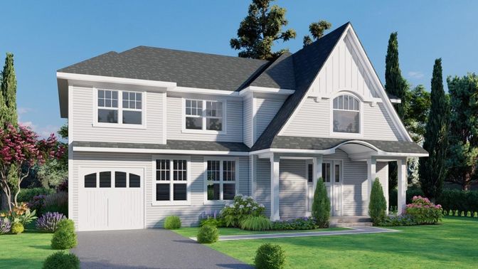 Attached, Exterior, Facade, Farmhouse