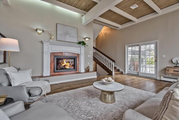 Fireplace, Interior, Living room, Wooden Ceilings, Wood Texture Flooring