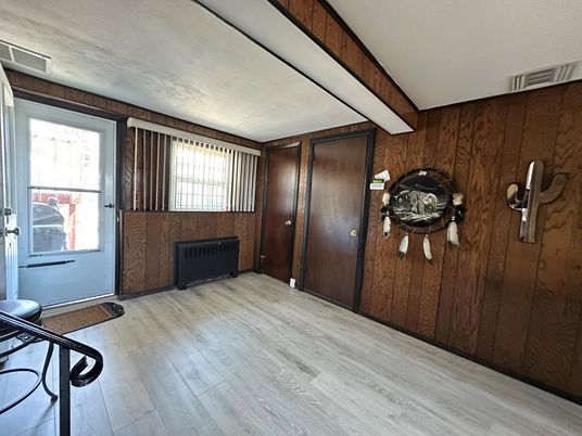 Empty room, Fireplace, Interior, Wood Texture Flooring, Wooden Walls
