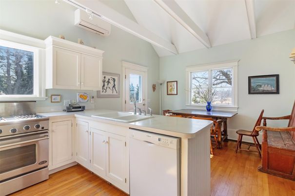 Interior, Kitchen, Stainless Steel Appliances, Wood Texture Flooring