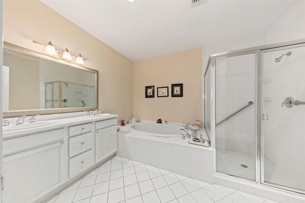 Bathroom, Dual Sink Vanities, Glass Shower, Interior
