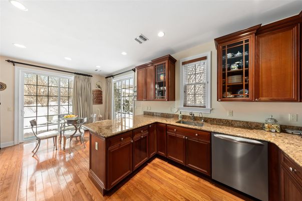 Dining room, Interior, Kitchen, Recessed Lighting, Wood Texture Flooring