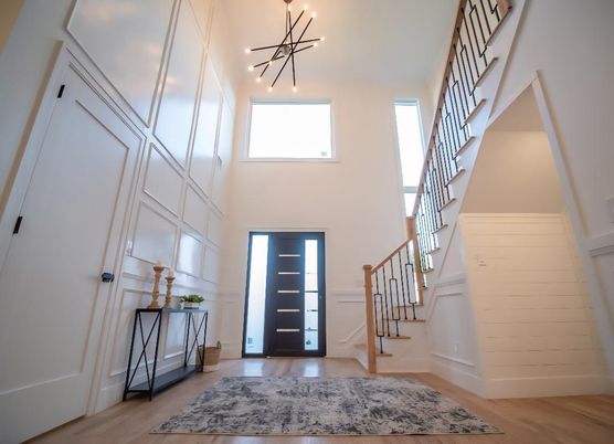 Interior, Pendant Lights, Wood Texture Flooring