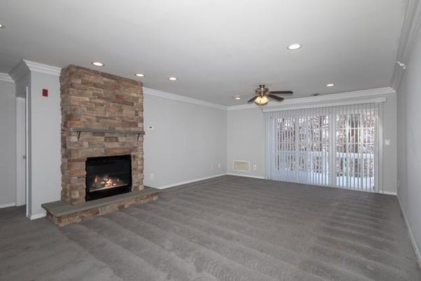 Empty room, Fireplace, Interior, Recessed Lighting