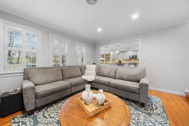 Interior, Kitchen, Living room, Recessed Lighting, Wood Texture Flooring