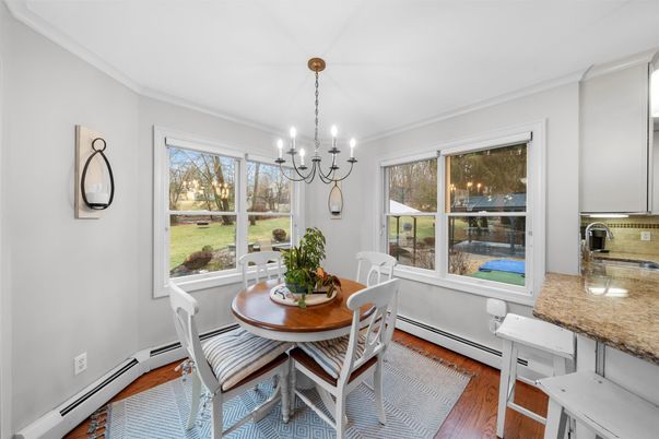 Chandelier, Dining room, Interior, Wood Texture Flooring
