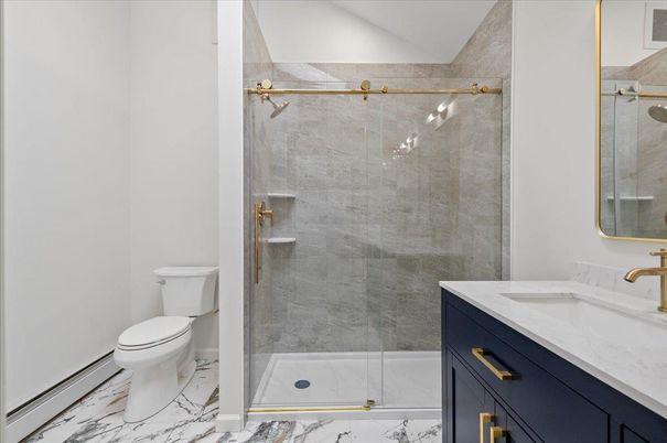 Bathroom, Glass Shower, Interior, Marble
