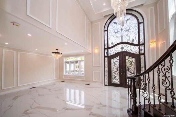 Chandelier, Interior, Marble, Recessed Lighting
