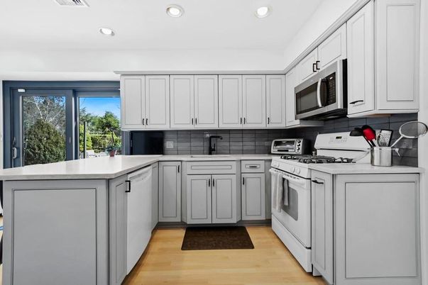 Interior, Kitchen, Recessed Lighting, Wood Texture Flooring