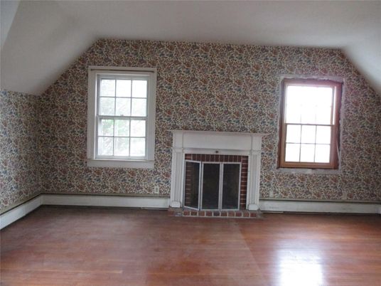 Empty room, Fireplace, Interior, Wood Texture Flooring