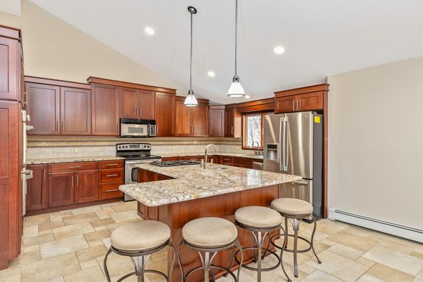 Interior, Kitchen, Pendant Lights, Recessed Lighting, Stainless Steel Appliances