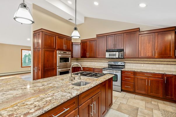 Interior, Kitchen, Pendant Lights, Recessed Lighting, Stainless Steel Appliances