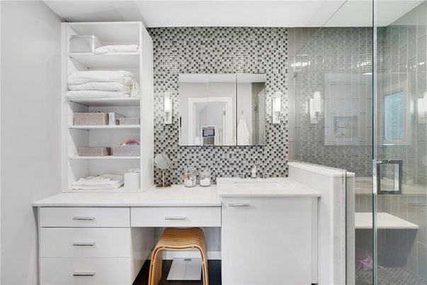 Bathroom, Dual Sink Vanities, Glass Shower, Interior