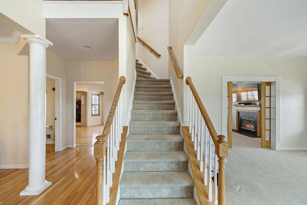 Fireplace, Interior, Wood Texture Flooring