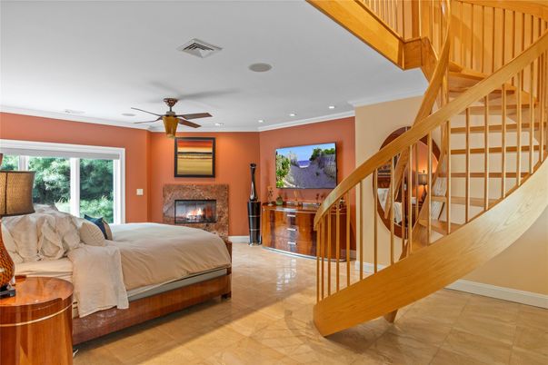 Bedroom, Fireplace, Interior, Recessed Lighting
