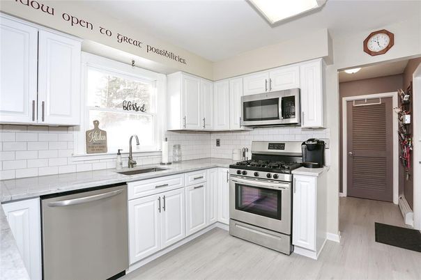 Interior, Kitchen, Stainless Steel Appliances, Wood Texture Flooring
