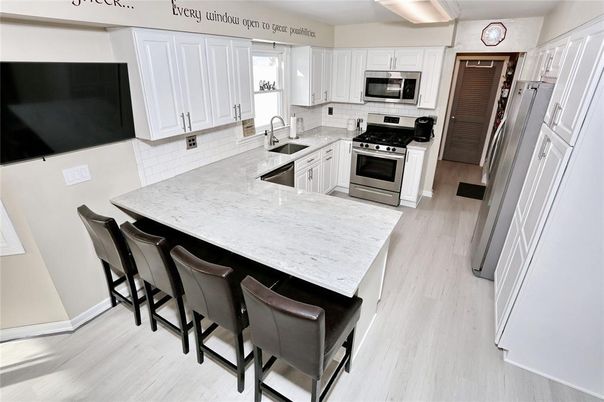 Interior, Kitchen, Stainless Steel Appliances, Wood Texture Flooring