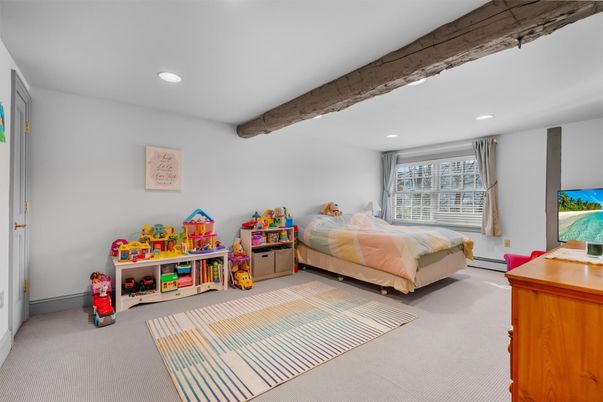 Bedroom, Interior, Recessed Lighting, Wooden Beams