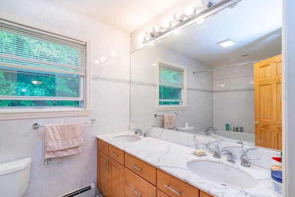 Bathroom, Dual Sink Vanities, Glass Shower, Interior