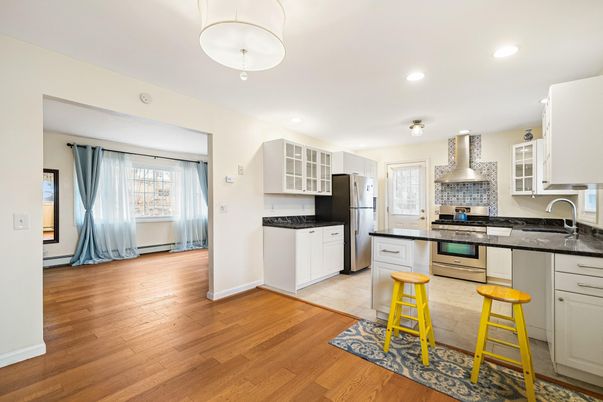 Interior, Kitchen, Recessed Lighting, Wood Texture Flooring