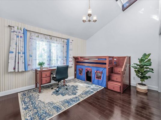 Chandelier, Home Office, Interior, Pendant Lights, Wood Texture Flooring