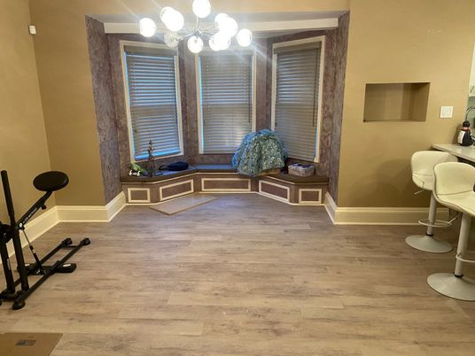 Fitness Equipment, Interior, Pendant Lights, Wood Texture Flooring