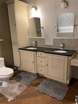 Bathroom, Dual Sink Vanities, Interior, Wood Texture Flooring