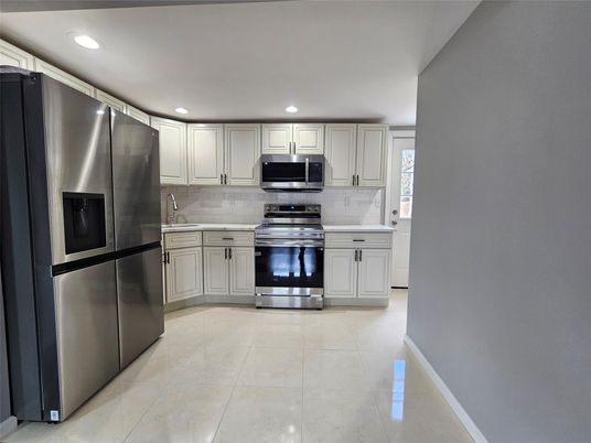 Interior, Kitchen, Recessed Lighting, Stainless Steel Appliances