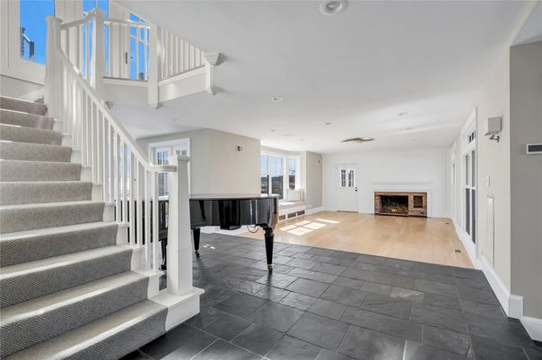 Fireplace, Interior, Piano, Recessed Lighting