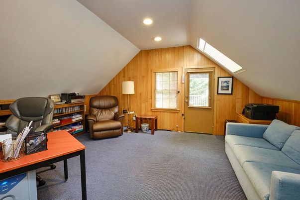 Home Office, Interior, Recessed Lighting, Wooden Walls