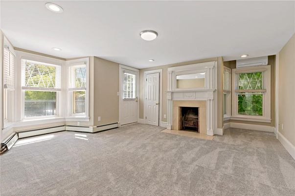 Empty room, Fireplace, Interior, Recessed Lighting