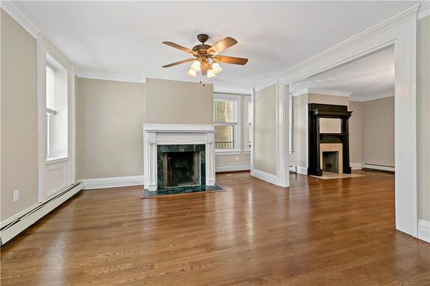 Empty room, Fireplace, Interior, Wood Texture Flooring