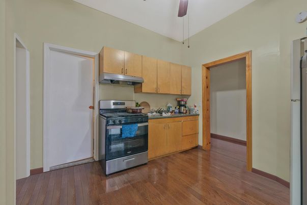Interior, Kitchen, Stainless Steel Appliances, Wood Texture Flooring