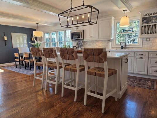 Dining room, Interior, Kitchen, Pendant Lights, Wood Texture Flooring