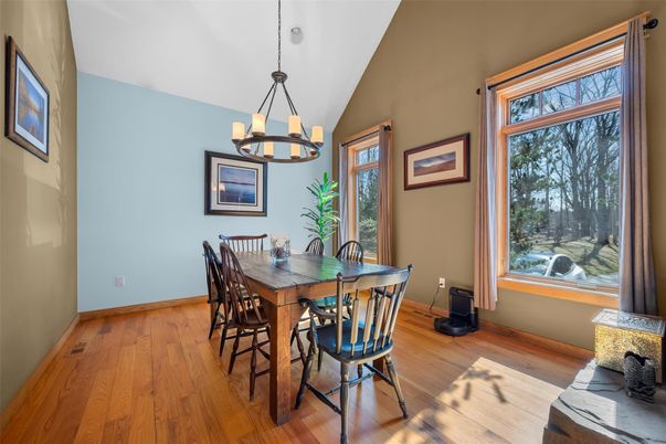 Chandelier, Dining room, Interior, Wood Texture Flooring