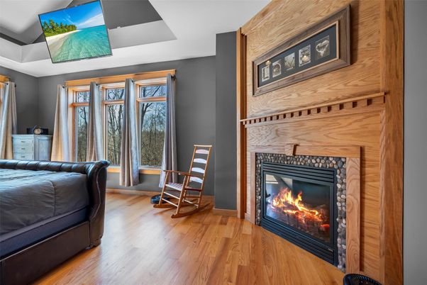Fireplace, Interior, Wood Texture Flooring