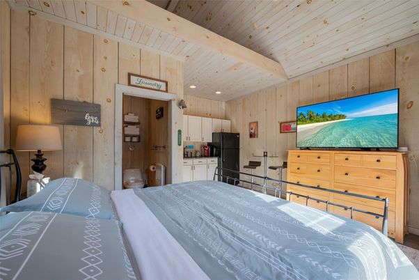 Bedroom, Interior, Recessed Lighting, Wooden Beams, Wooden Ceilings, Wooden Walls