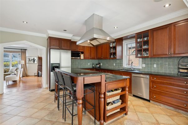Interior, Kitchen, Living room, Recessed Lighting, Stainless Steel Appliances, Wood Texture Flooring