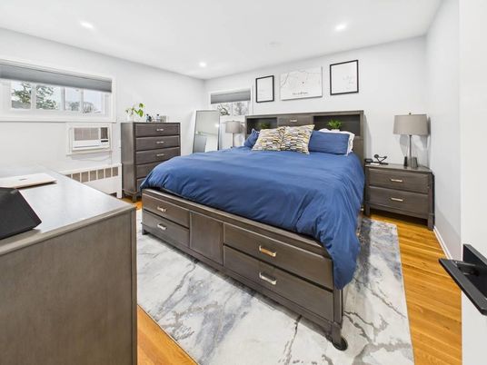 Bedroom, Home Office, Interior, Recessed Lighting, Wood Texture Flooring